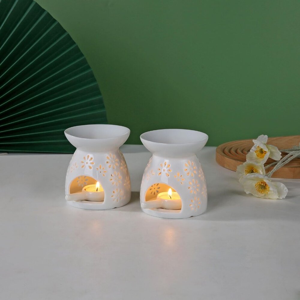 Ceramic Tea Light Candle Holder, Essential Oil Burner Wax Melt Burner, Incense A - Picture 7 of 9